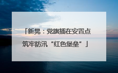 新晃：党旗插在安置点 筑牢防汛“红色堡垒”