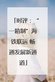 时评：“一箱制”海铁联运 畅通发展新通道