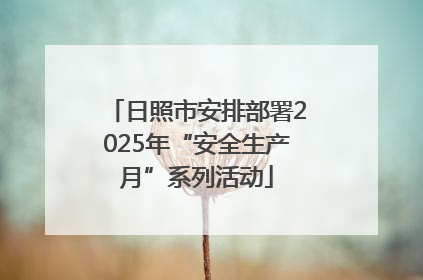日照市安排部署2025年“安全生产月”系列活动