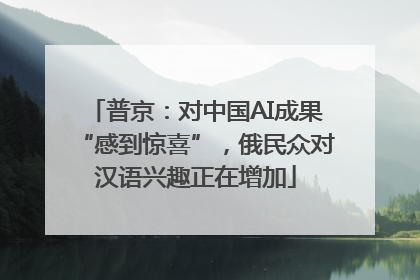 普京：对中国AI成果“感到惊喜”，俄民众对汉语兴趣正在增加