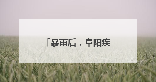 暴雨后，阜阳疾控紧急提示！