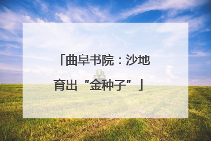 曲阜书院：沙地育出“金种子”