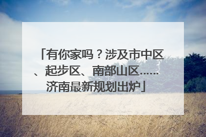 有你家吗？涉及市中区、起步区、南部山区……济南最新规划出炉