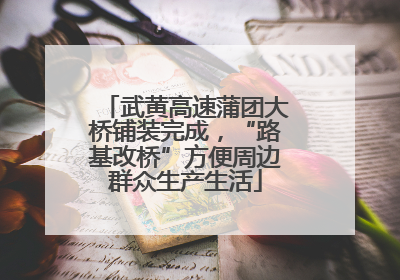 武黄高速蒲团大桥铺装完成，“路基改桥”方便周边群众生产生活