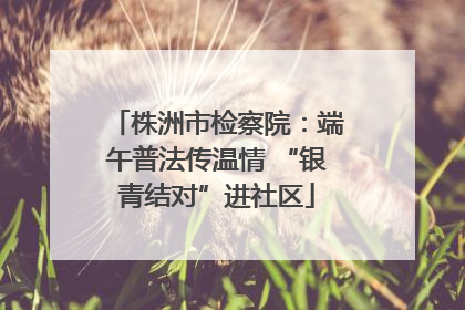 株洲市检察院：端午普法传温情 “银青结对”进社区