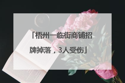 梧州一临街商铺招牌掉落，3人受伤