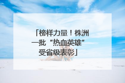榜样力量！株洲一批“热血英雄”受省级表彰