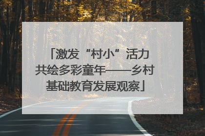 激发“村小”活力 共绘多彩童年——乡村基础教育发展观察