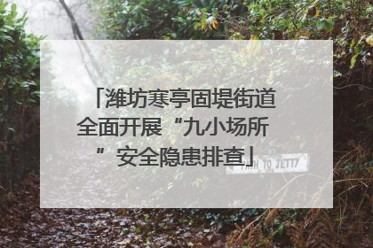 潍坊寒亭固堤街道全面开展“九小场所”安全隐患排查