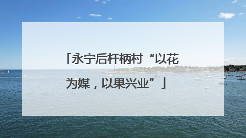 永宁后杆柄村“以花为媒，以果兴业”