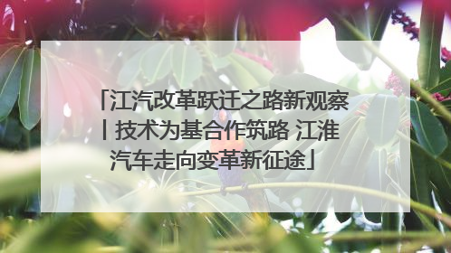 江汽改革跃迁之路新观察丨技术为基合作筑路 江淮汽车走向变革新征途