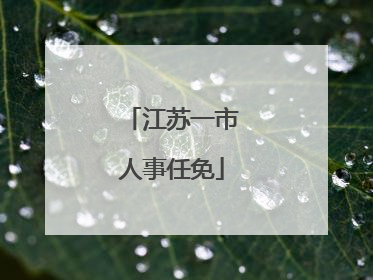 江苏一市人事任免