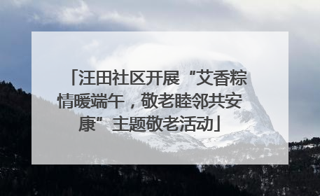 汪田社区开展“艾香粽情暖端午，敬老睦邻共安康”主题敬老活动