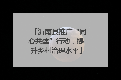 沂南县推广“同心共建”行动，提升乡村治理水平