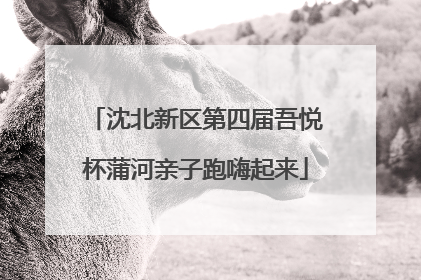 沈北新区第四届吾悦杯蒲河亲子跑嗨起来