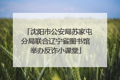 沈阳市公安局苏家屯分局联合辽宁省图书馆举办反诈小课堂
