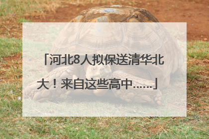 河北8人拟保送清华北大！来自这些高中……