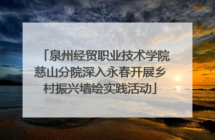 泉州经贸职业技术学院慈山分院深入永春开展乡村振兴墙绘实践活动