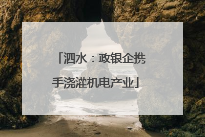 泗水：政银企携手浇灌机电产业