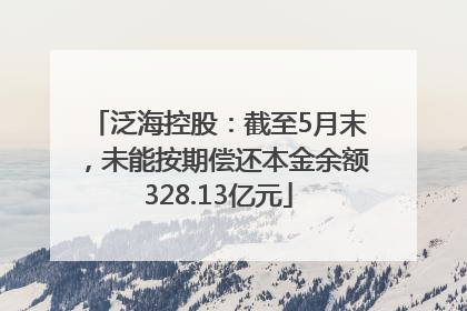 泛海控股：截至5月末，未能按期偿还本金余额328.13亿元