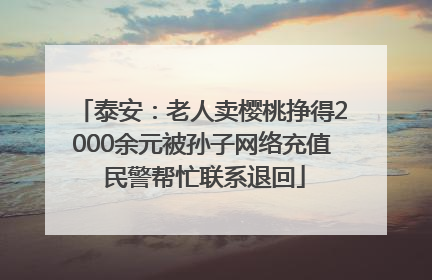 泰安：老人卖樱桃挣得2000余元被孙子网络充值 民警帮忙联系退回