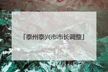泰州泰兴市市长调整