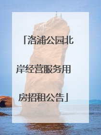 洛浦公园北岸经营服务用房招租公告