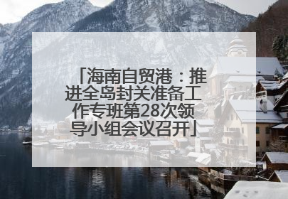 海南自贸港：推进全岛封关准备工作专班第28次领导小组会议召开