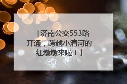 济南公交553路开通，跨越小清河的红墩墩来啦！