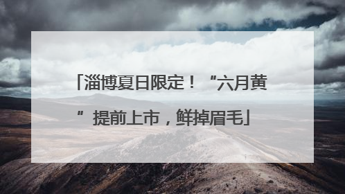 淄博夏日限定！“六月黄”提前上市，鲜掉眉毛
