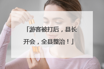游客被打后，县长开会，全县整治！