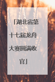 湖北省第十七届龙舟大赛圆满收官