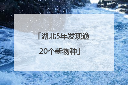 湖北5年发现逾20个新物种