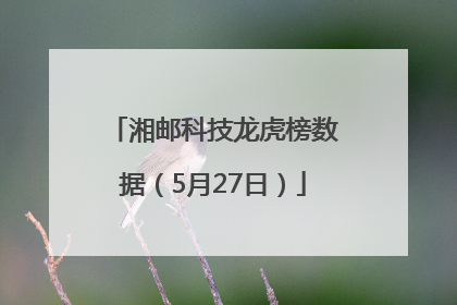 湘邮科技龙虎榜数据（5月27日）
