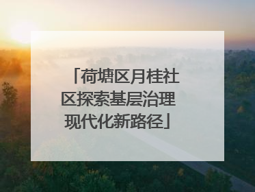 荷塘区月桂社区探索基层治理现代化新路径