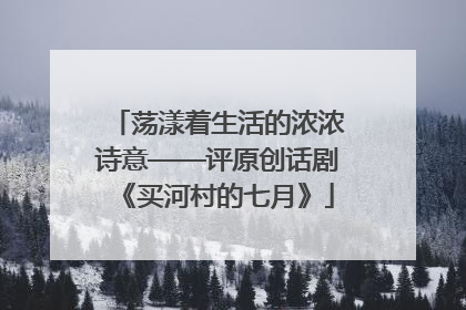 荡漾着生活的浓浓诗意——评原创话剧《买河村的七月》