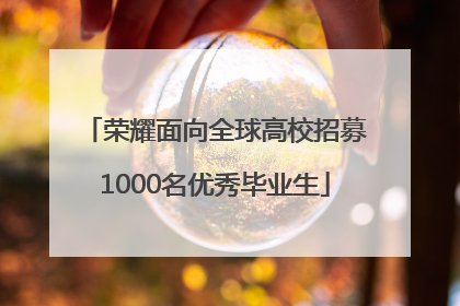 荣耀面向全球高校招募1000名优秀毕业生