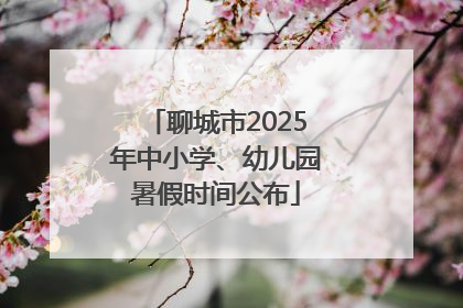 聊城市2025年中小学、幼儿园暑假时间公布