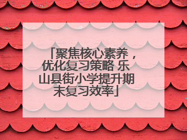 聚焦核心素养，优化复习策略 乐山县街小学提升期末复习效率