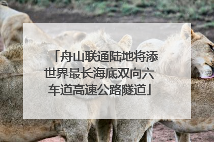 舟山联通陆地将添世界最长海底双向六车道高速公路隧道