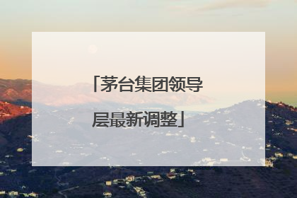 茅台集团领导层最新调整