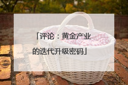 评论：黄金产业的迭代升级密码