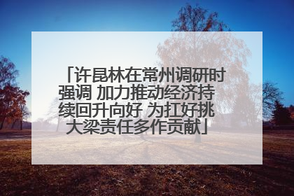 许昆林在常州调研时强调 加力推动经济持续回升向好 为扛好挑大梁责任多作贡献