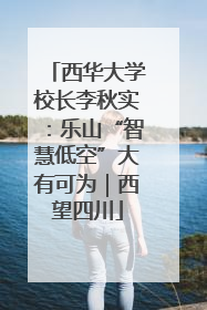 西华大学校长李秋实：乐山“智慧低空”大有可为｜西望四川