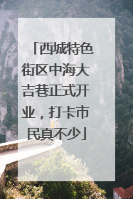 西城特色街区中海大吉巷正式开业，打卡市民真不少