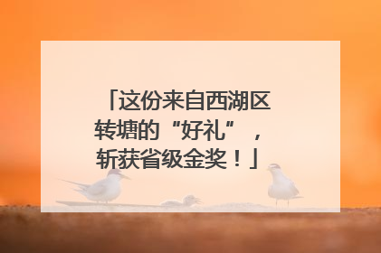 这份来自西湖区转塘的“好礼”，斩获省级金奖！