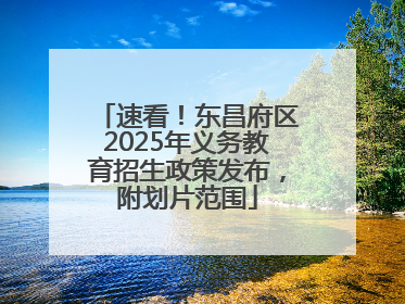 速看！东昌府区2025年义务教育招生政策发布，附划片范围