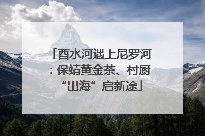 酉水河遇上尼罗河：保靖黄金茶、村厨“出海”启新途
