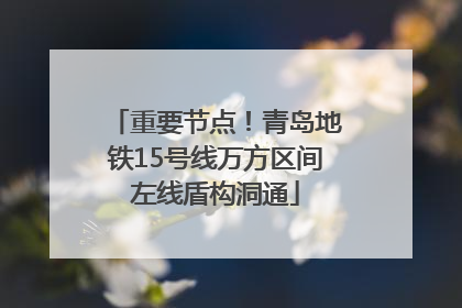 重要节点！青岛地铁15号线万方区间左线盾构洞通