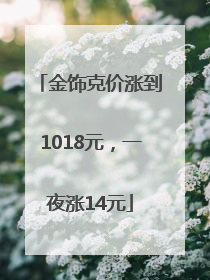 金饰克价涨到1018元，一夜涨14元